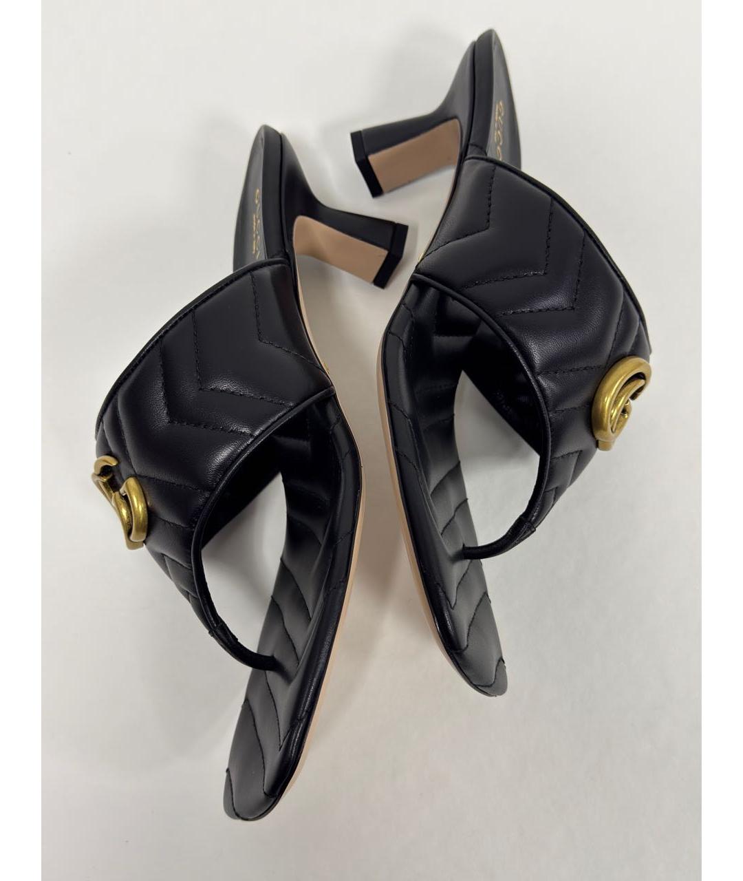 GUCCI Черные кожаные мюли, фото 6