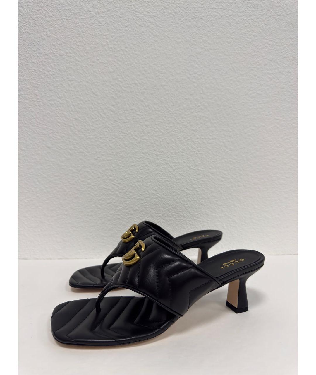 GUCCI Черные кожаные мюли, фото 3