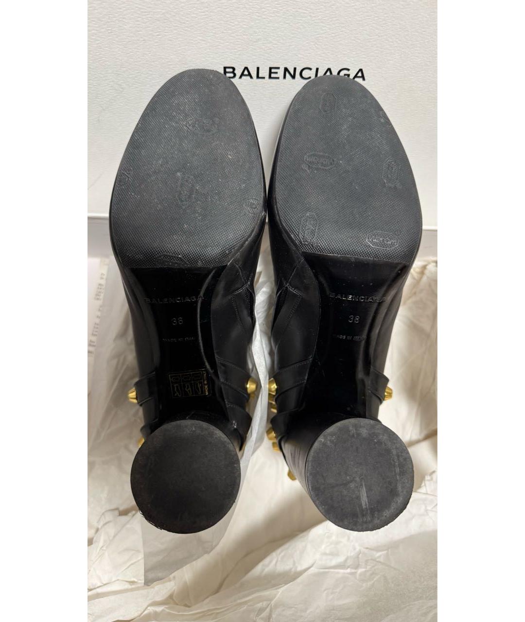 BALENCIAGA Черные кожаные ботильоны, фото 6