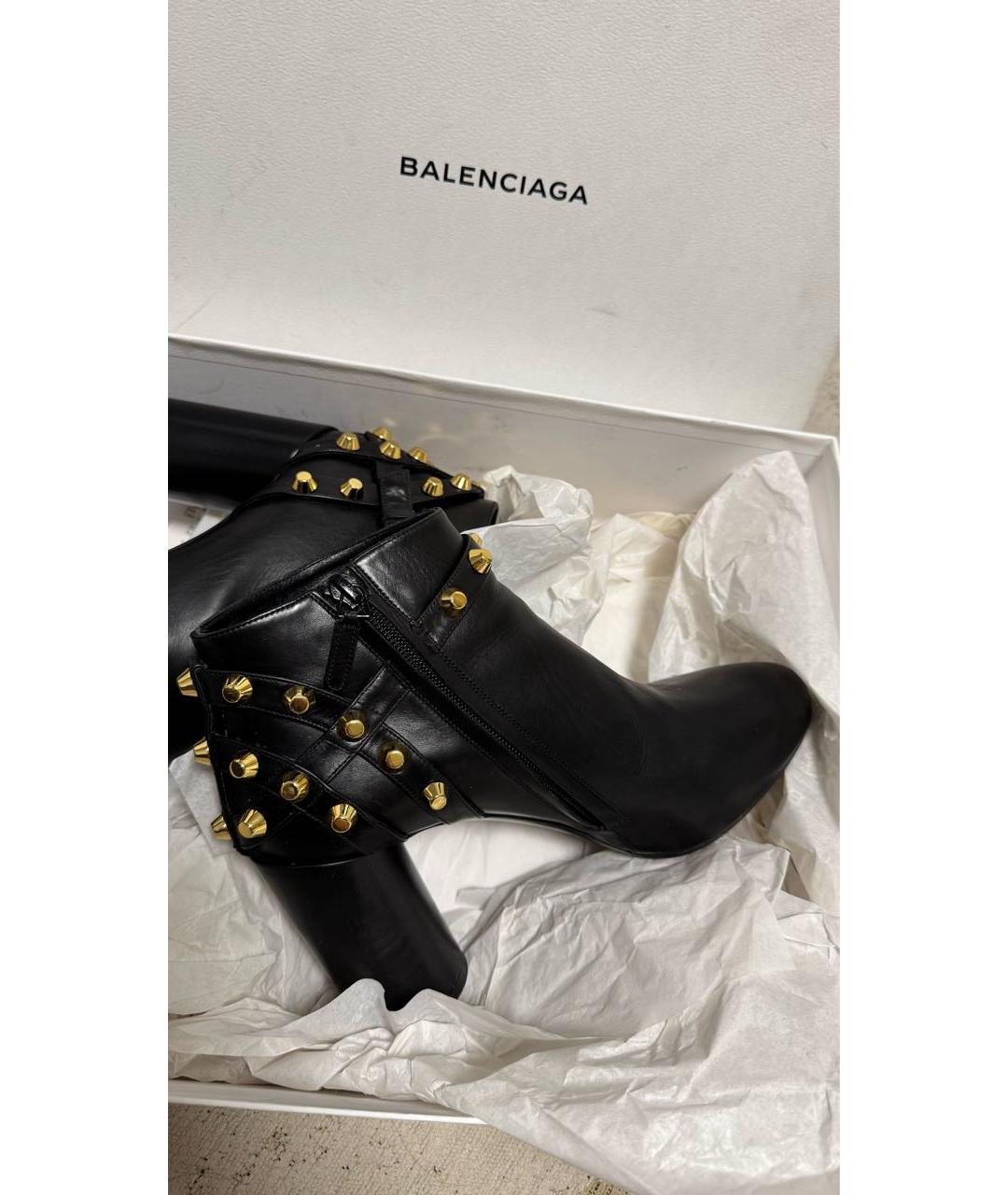 BALENCIAGA Черные кожаные ботильоны, фото 5