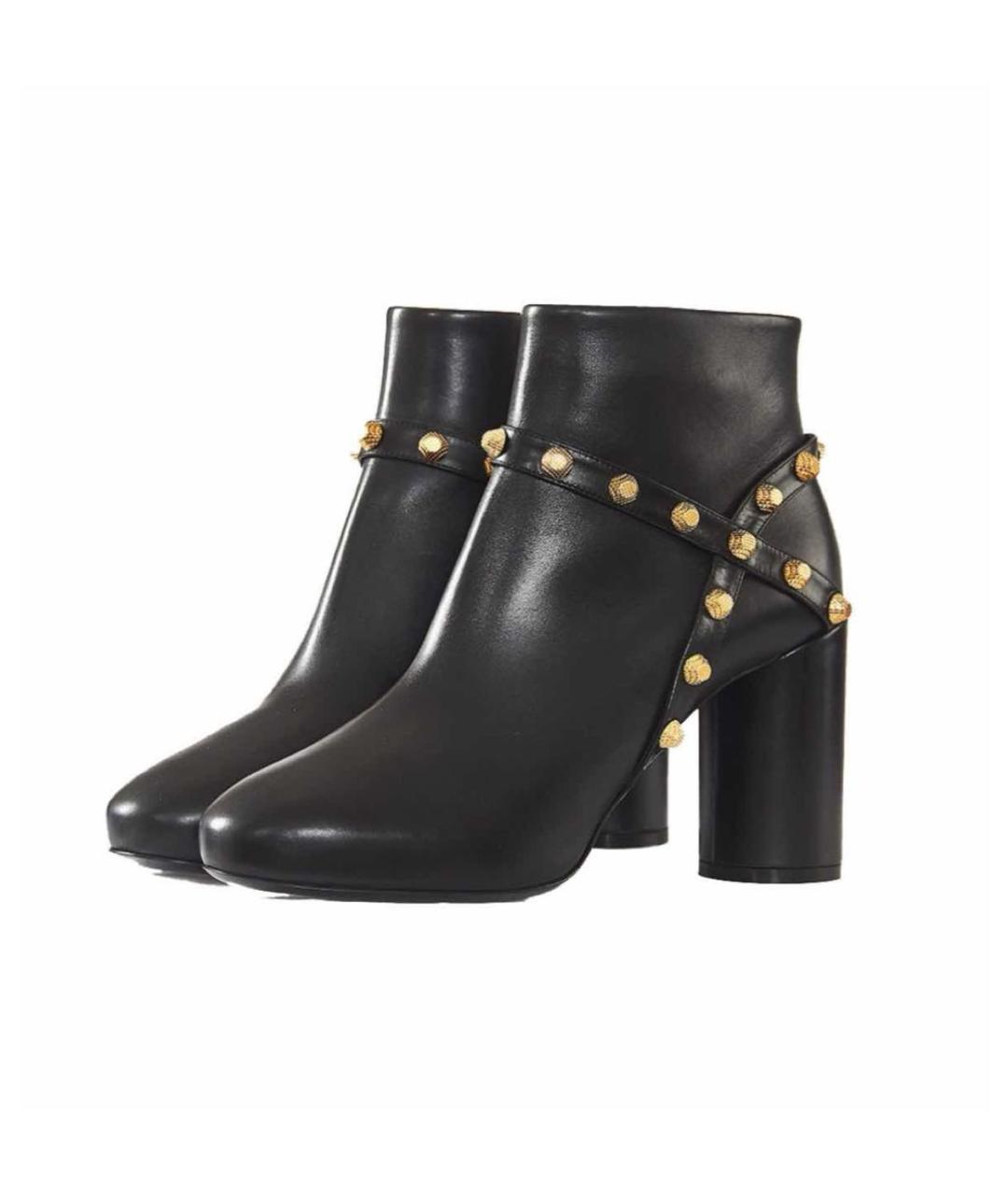 BALENCIAGA Черные кожаные ботильоны, фото 8