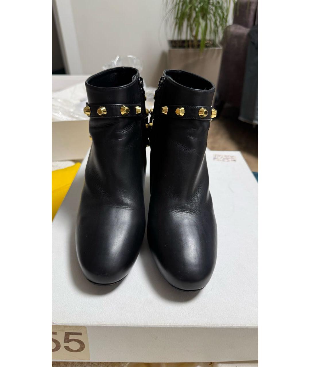BALENCIAGA Черные кожаные ботильоны, фото 2