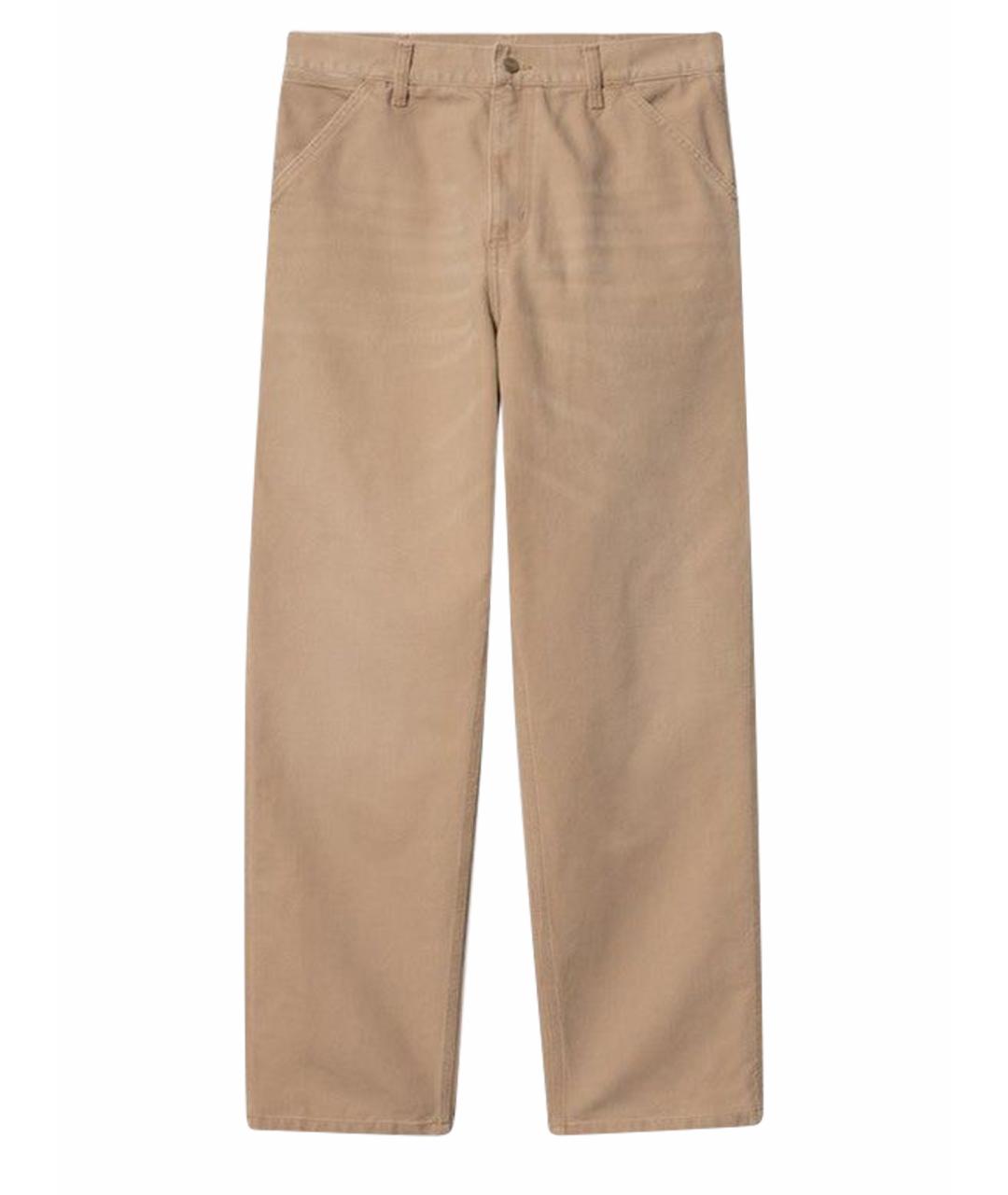 CARHARTT WIP Бежевые хлопковые повседневные брюки, фото 1