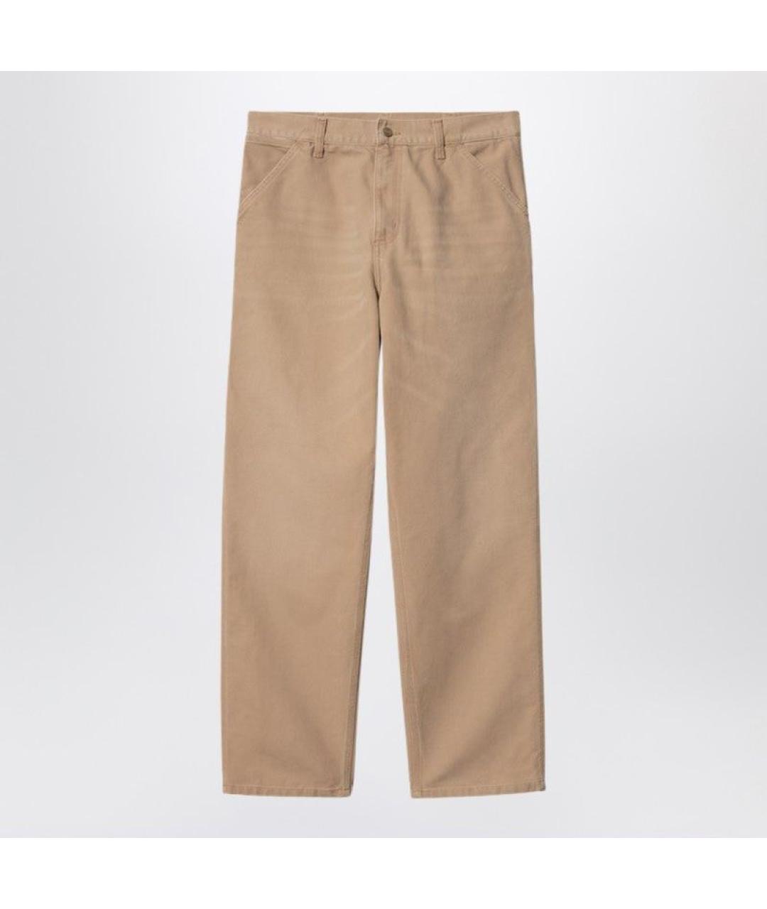 CARHARTT WIP Бежевые хлопковые повседневные брюки, фото 3