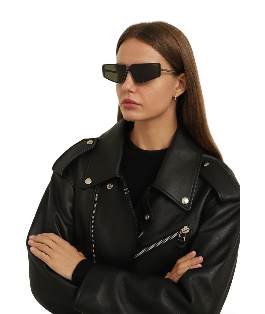 BALENCIAGA Черные металлические солнцезащитные очки, фото 2