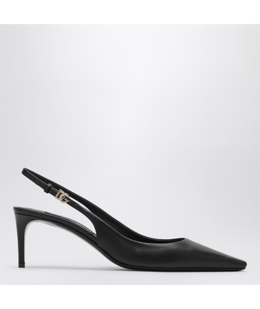 DOLCE&GABBANA Черные кожаные туфли, фото 6