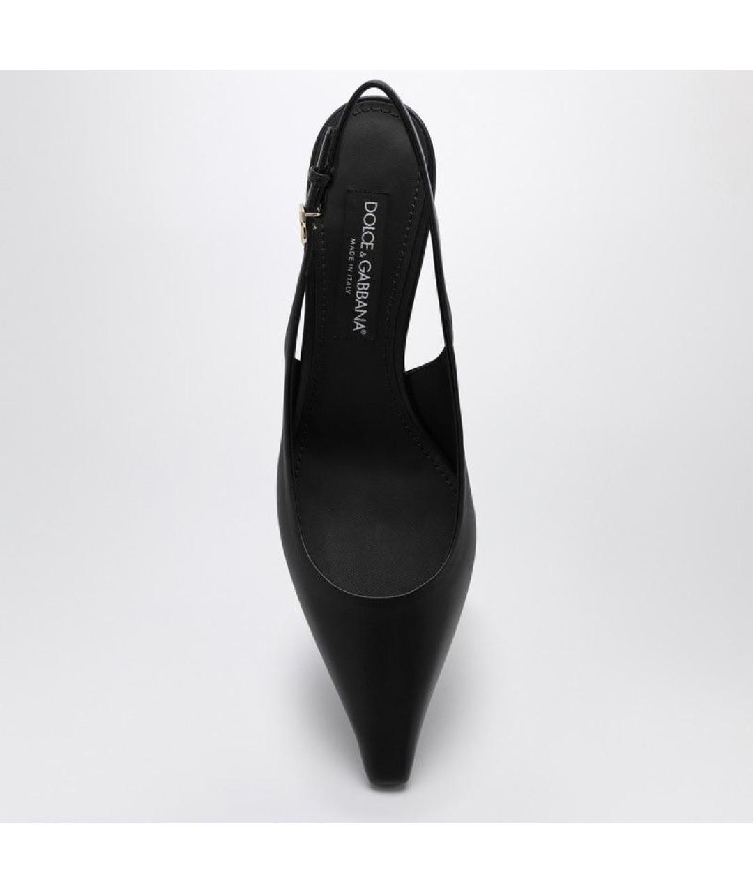 DOLCE&GABBANA Черные кожаные туфли, фото 3