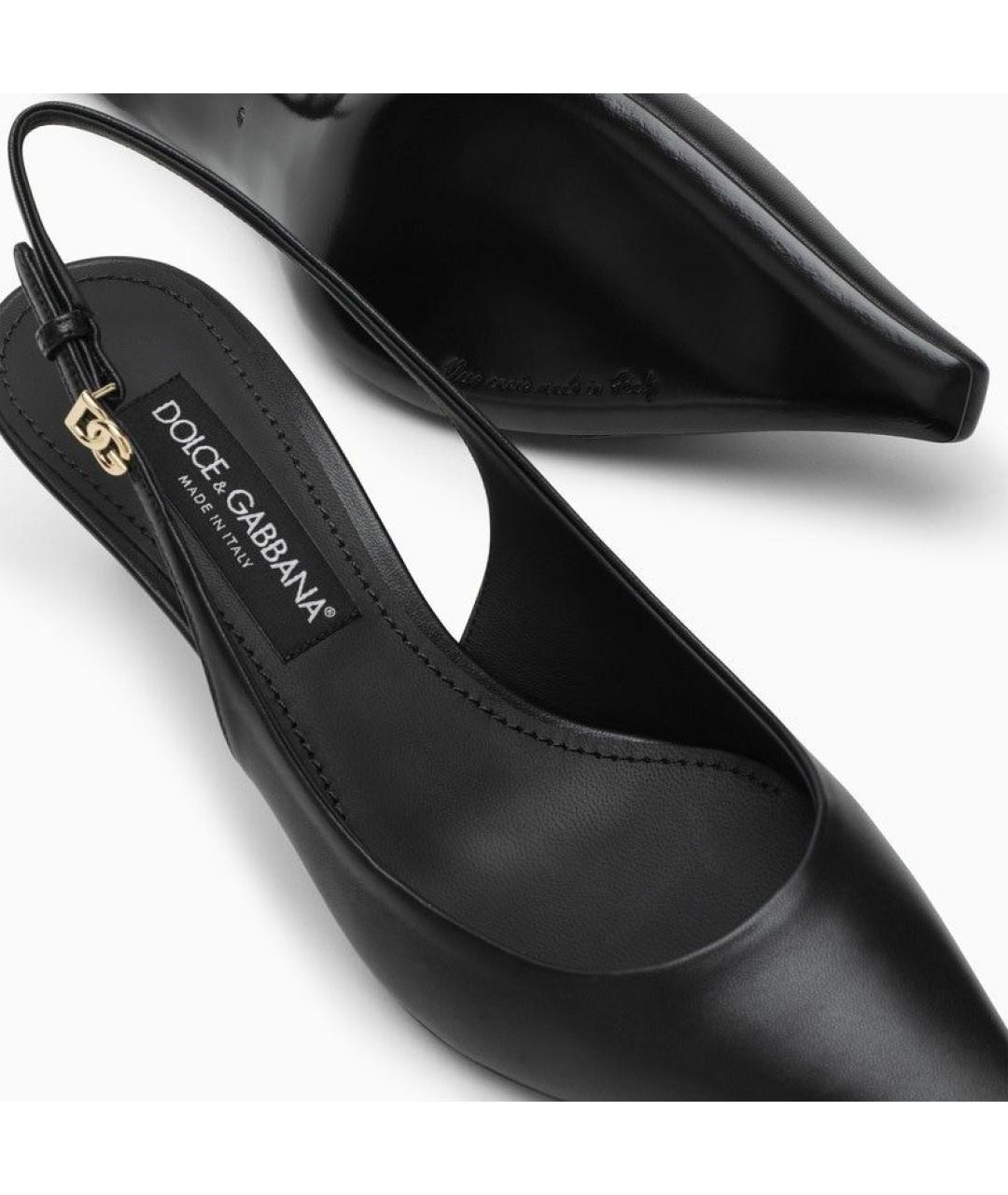 DOLCE&GABBANA Черные кожаные туфли, фото 4