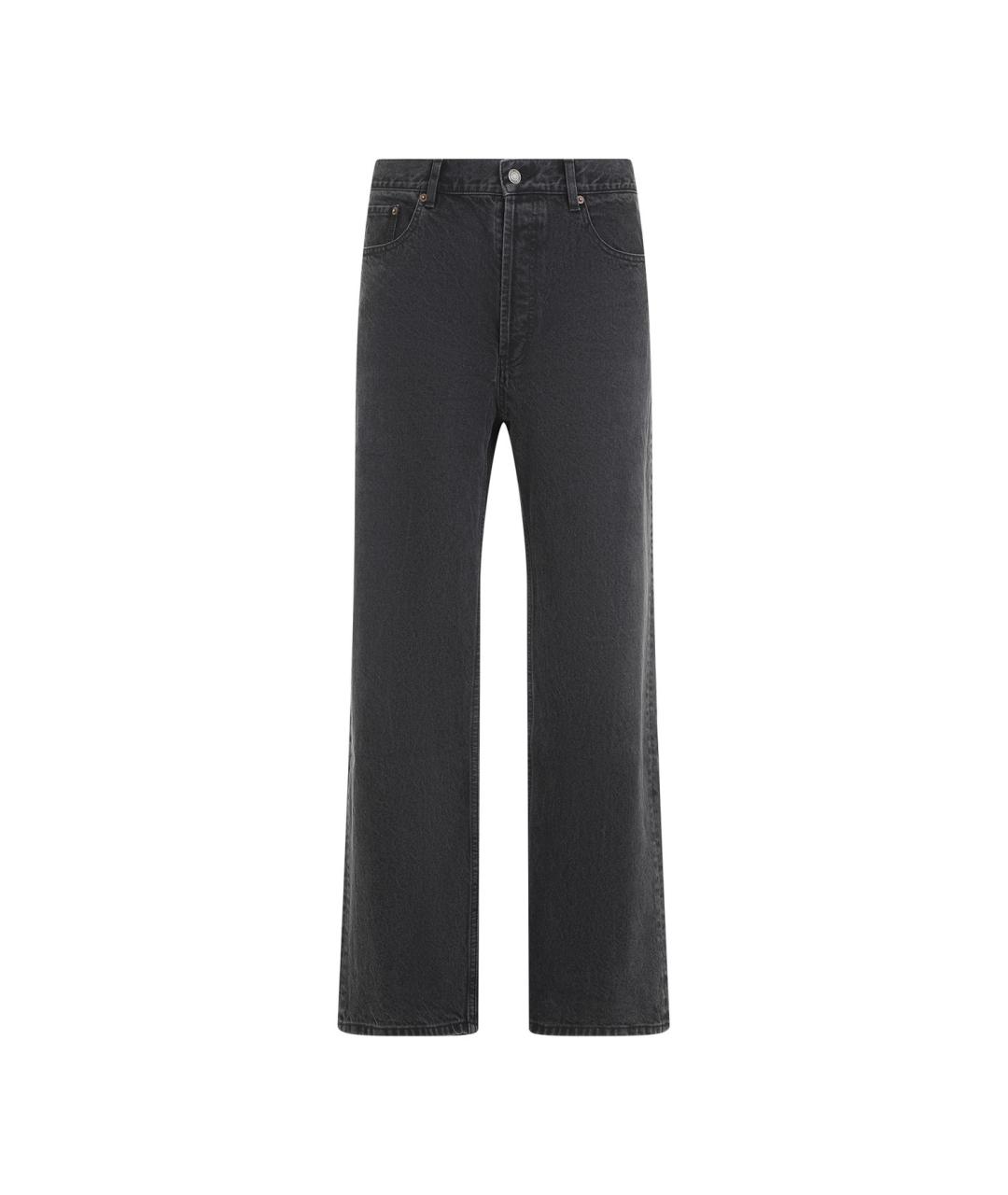 SAINT LAURENT Черные хлопковые повседневные брюки, фото 1