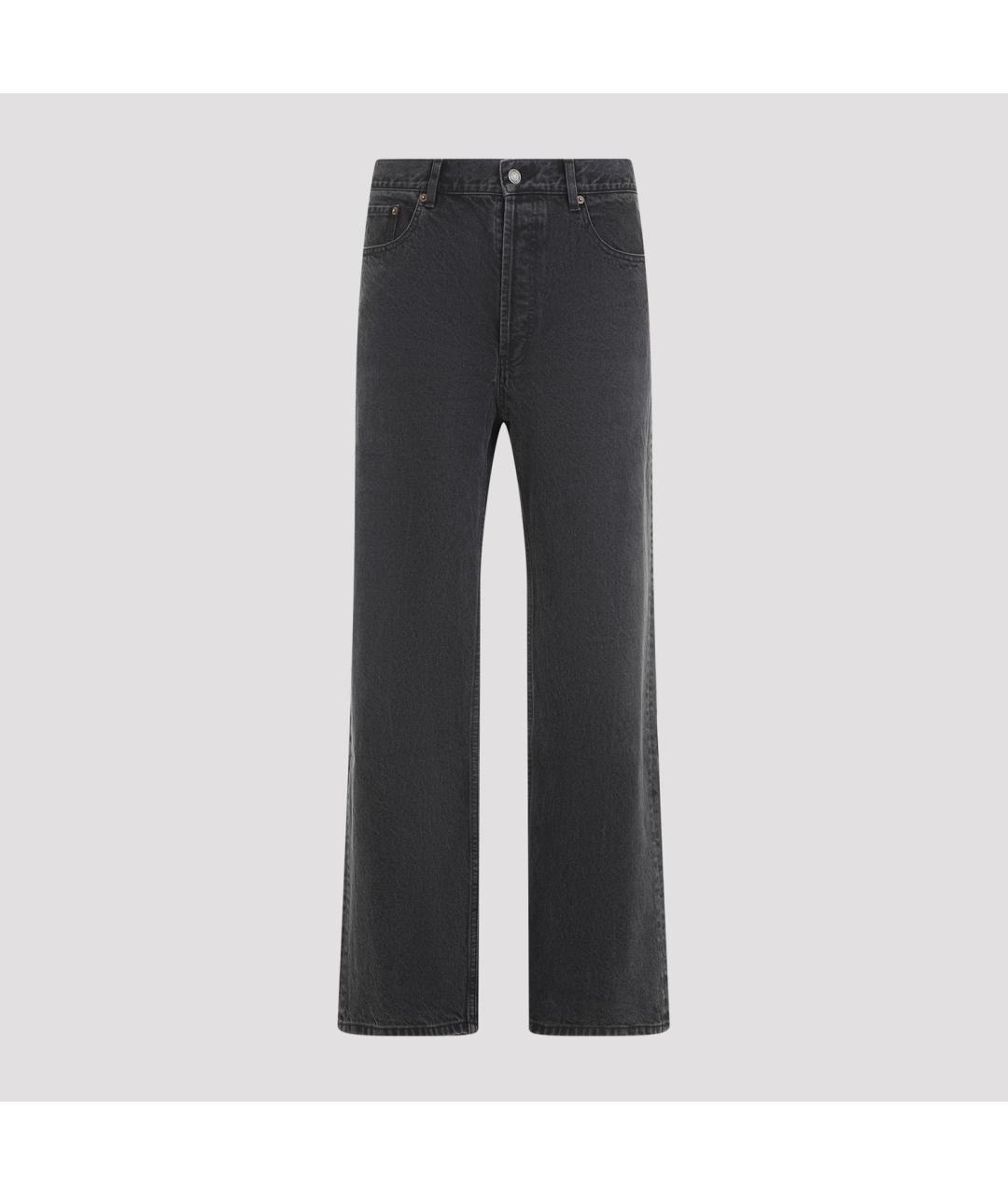 SAINT LAURENT Черные хлопковые повседневные брюки, фото 2