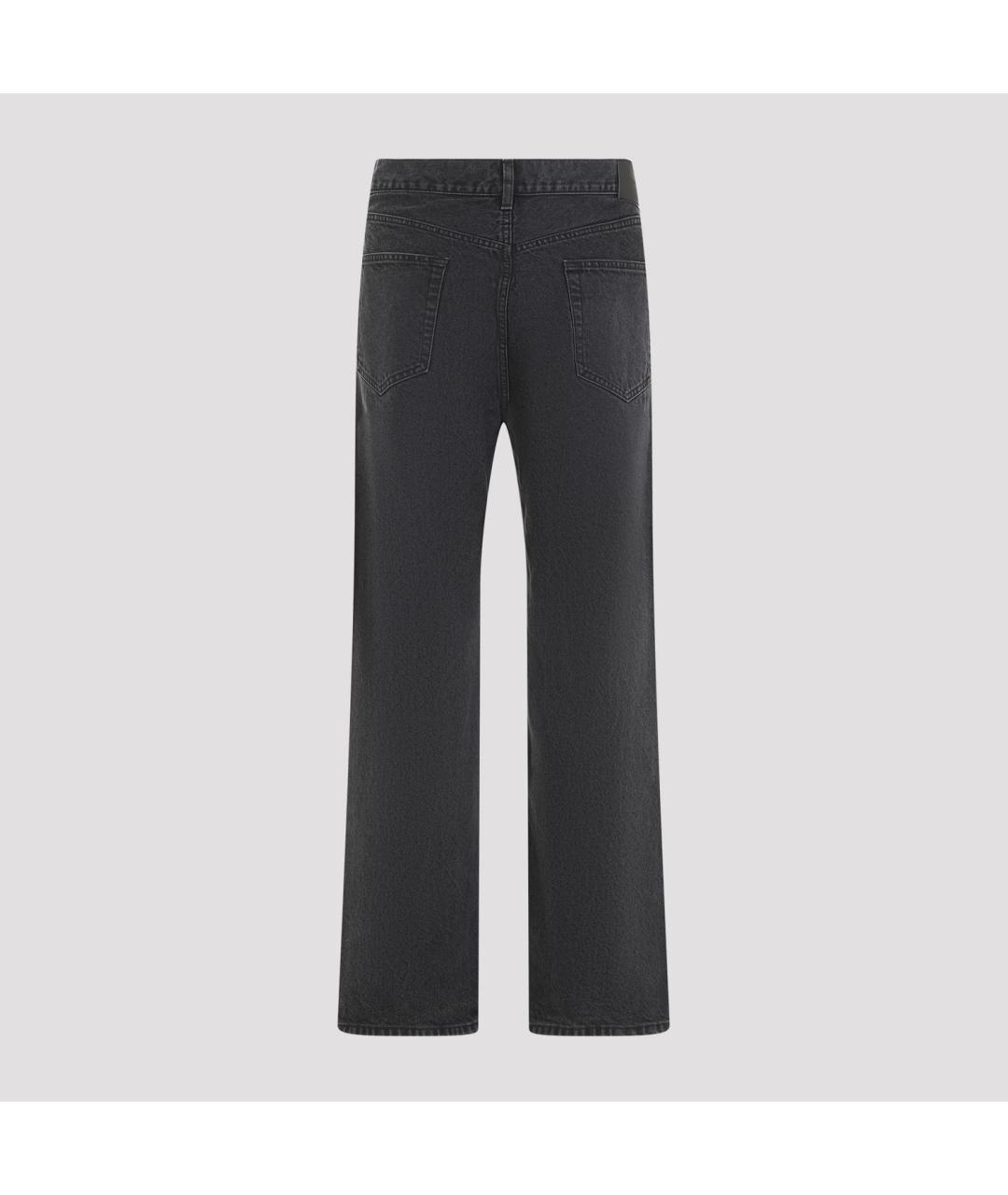 SAINT LAURENT Черные хлопковые повседневные брюки, фото 3
