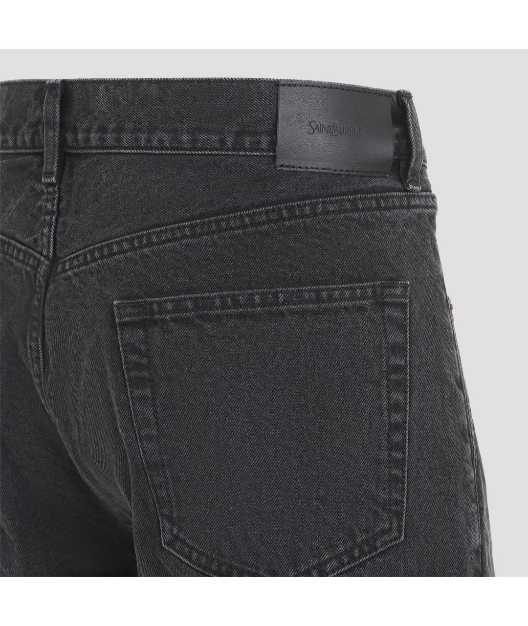 SAINT LAURENT Черные хлопковые повседневные брюки, фото 4