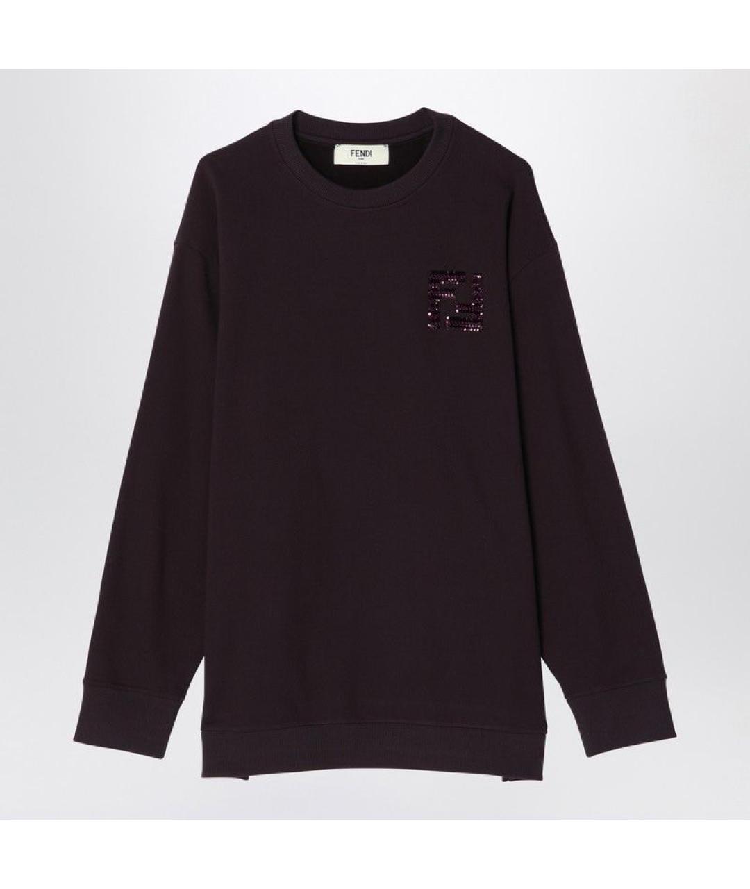 FENDI Фиолетовый хлопковый джемпер / свитер, фото 3