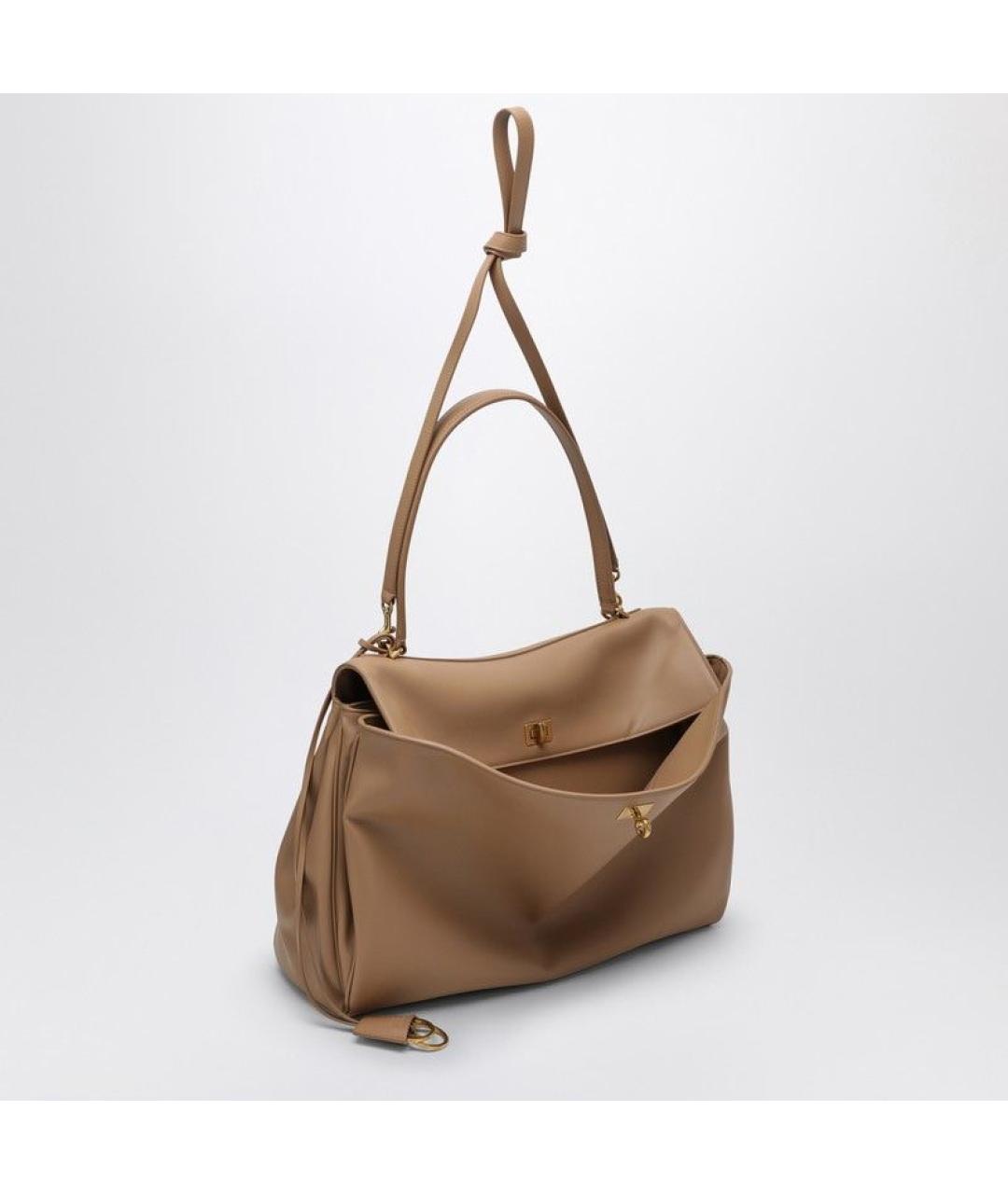 BALENCIAGA Бежевая кожаная сумка тоут, фото 2