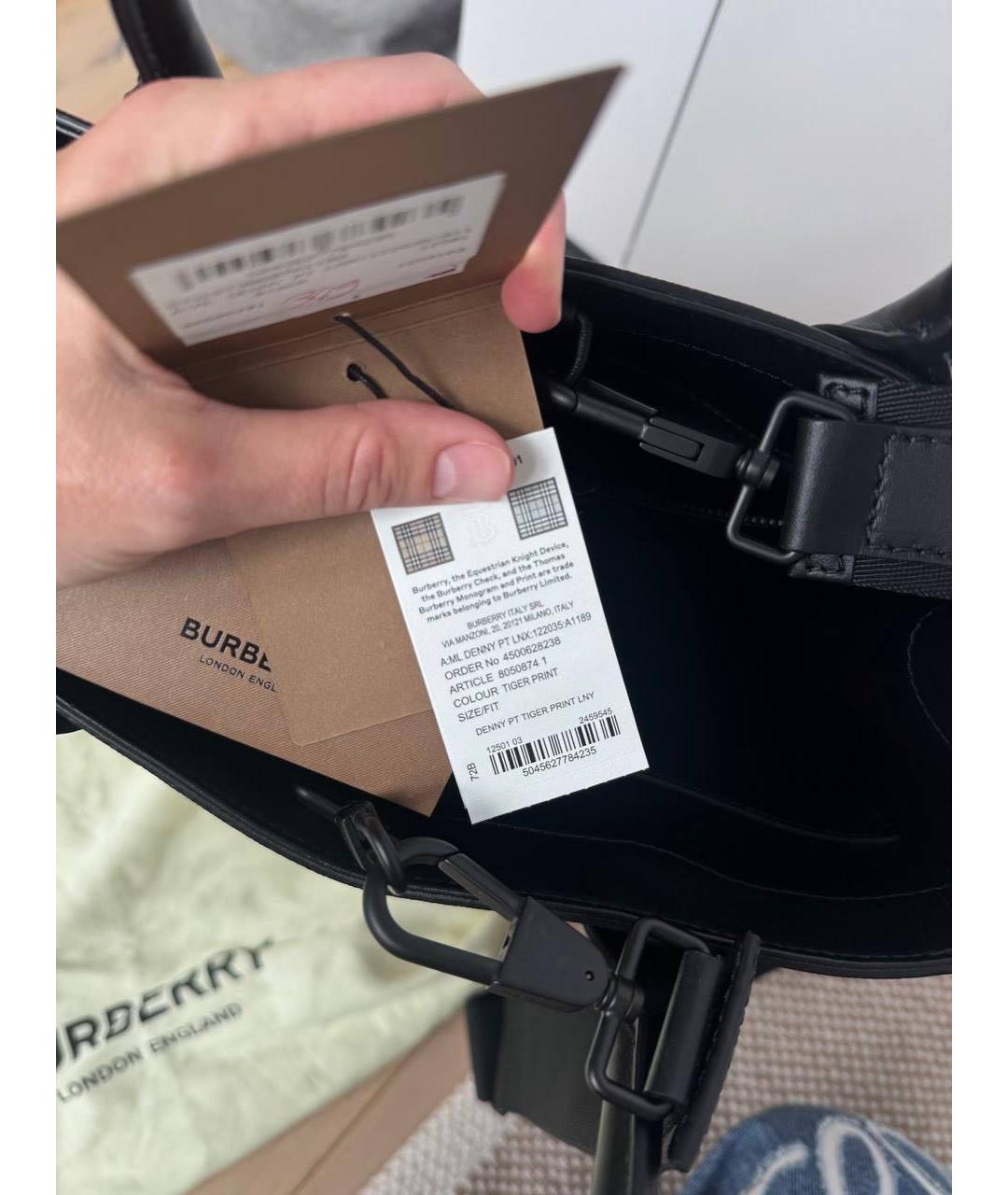 BURBERRY Кожаная сумка тоут, фото 8