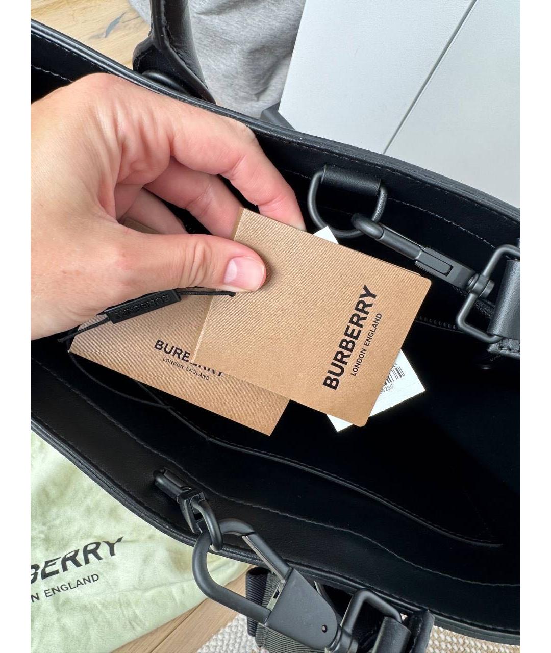 BURBERRY Кожаная сумка тоут, фото 6
