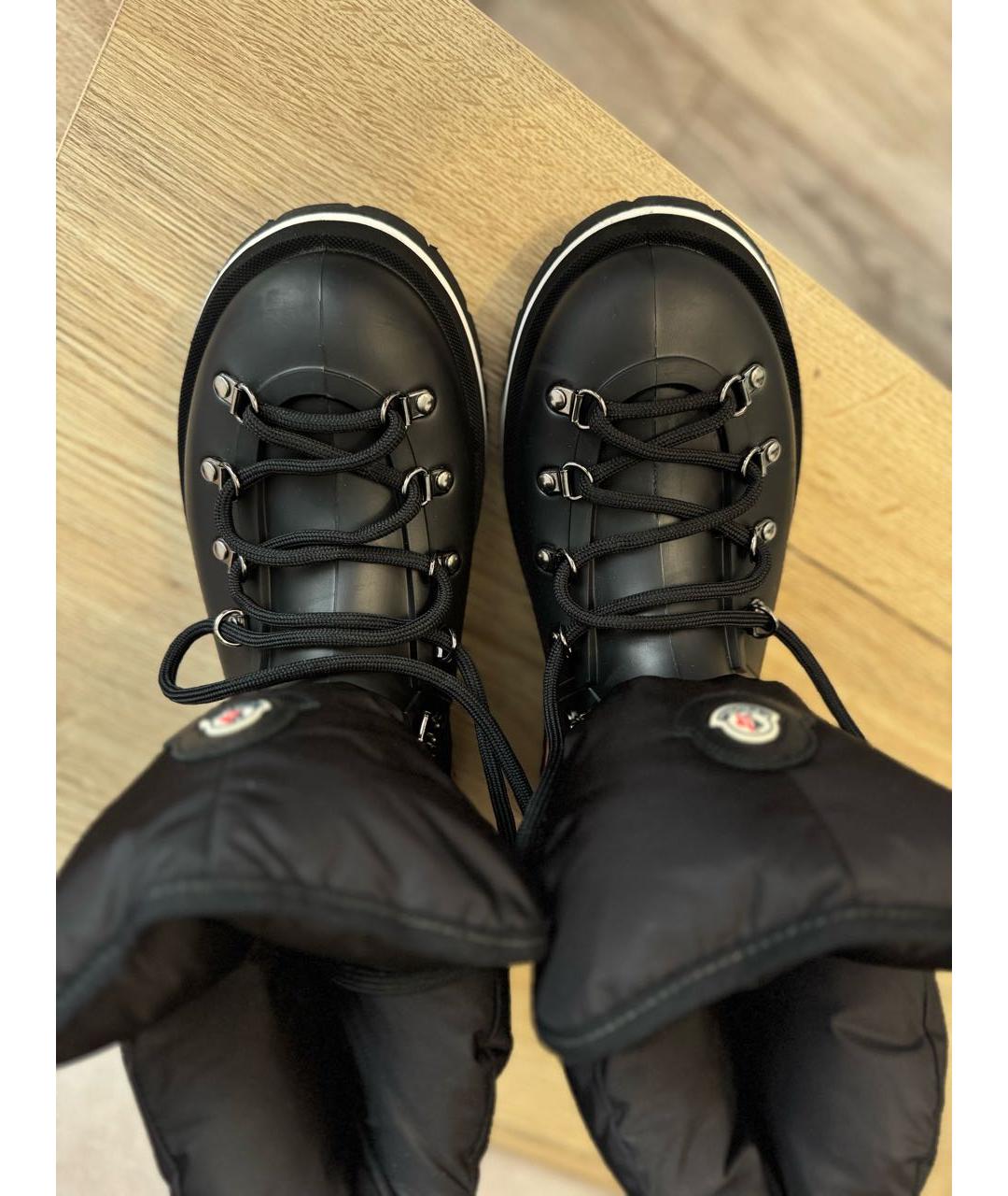 MONCLER Черные резиновые ботинки, фото 3