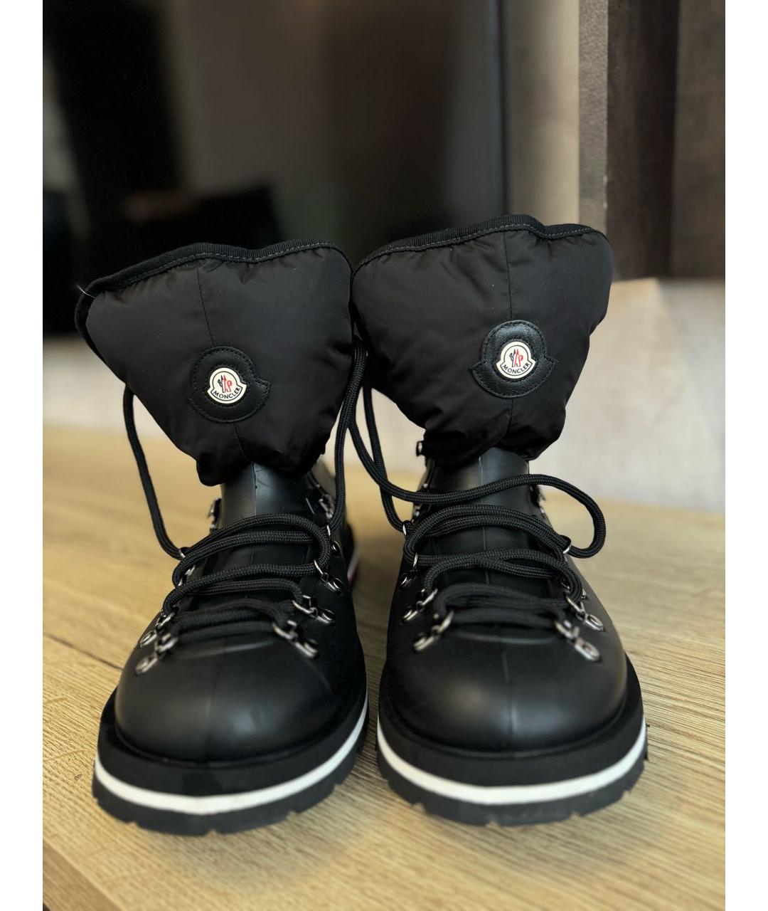 MONCLER Черные резиновые ботинки, фото 2