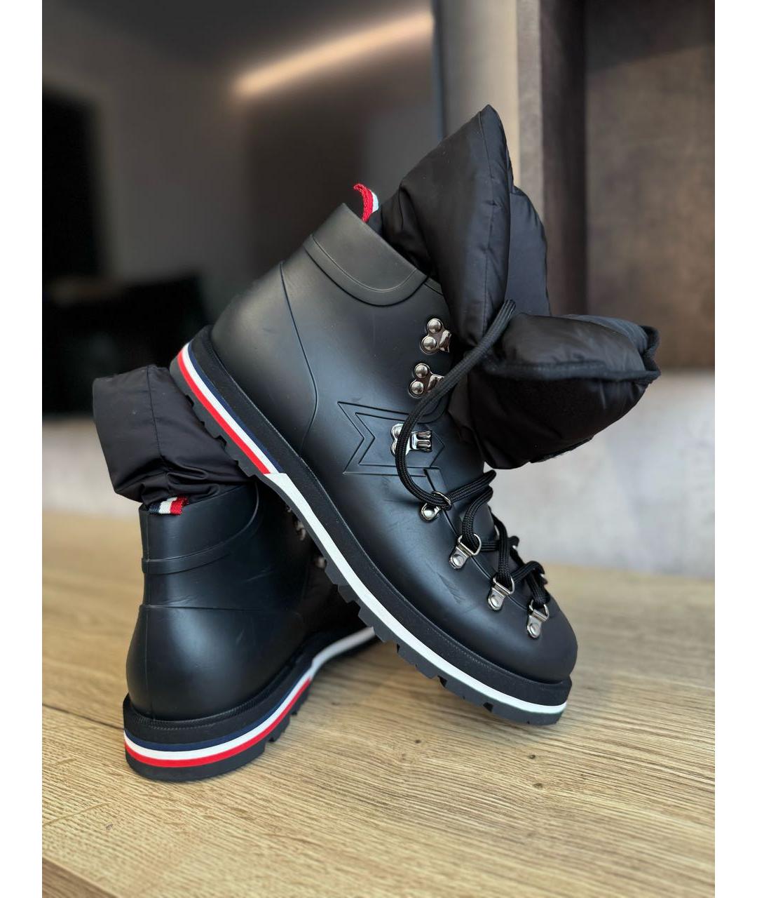 MONCLER Черные резиновые ботинки, фото 6