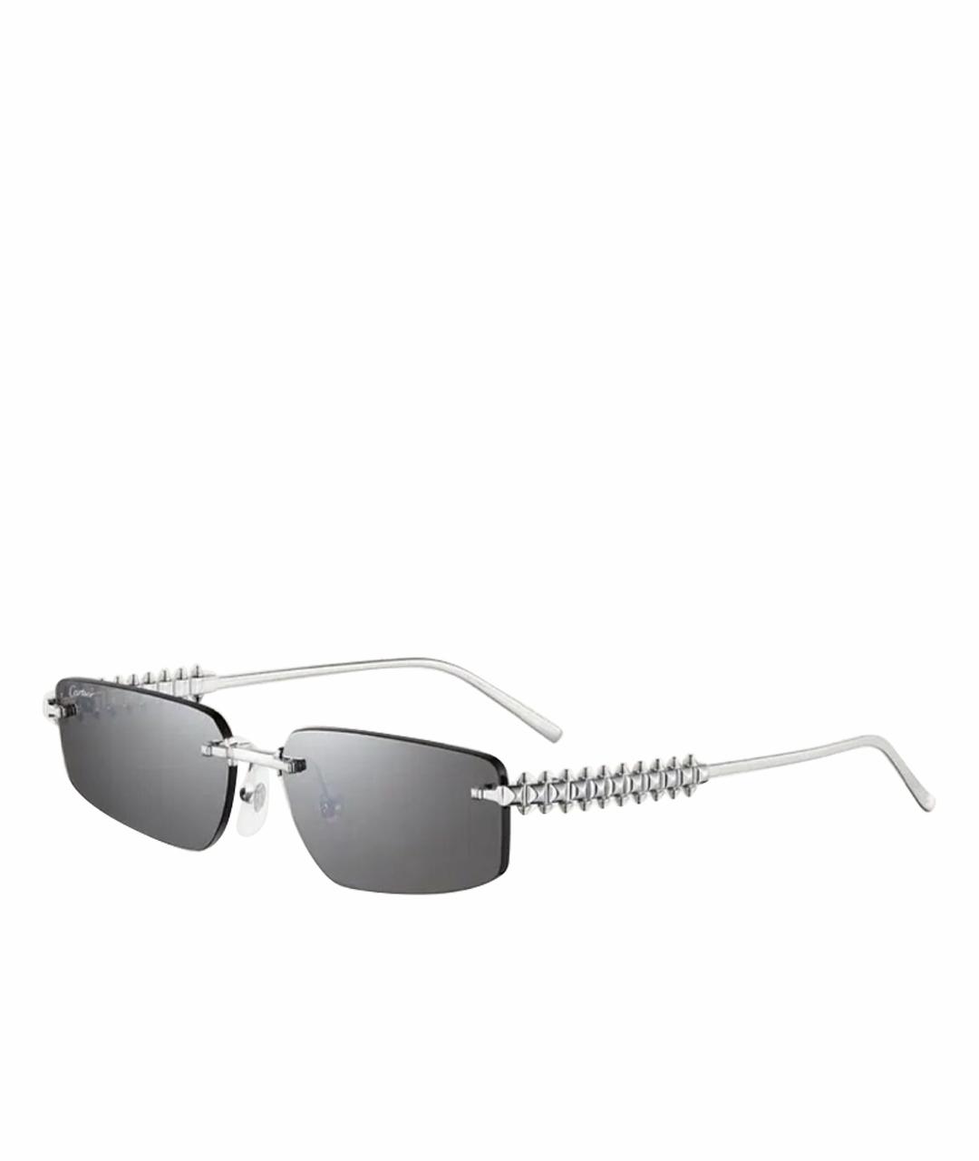 CARTIER Антрацитовые металлические солнцезащитные очки, фото 1