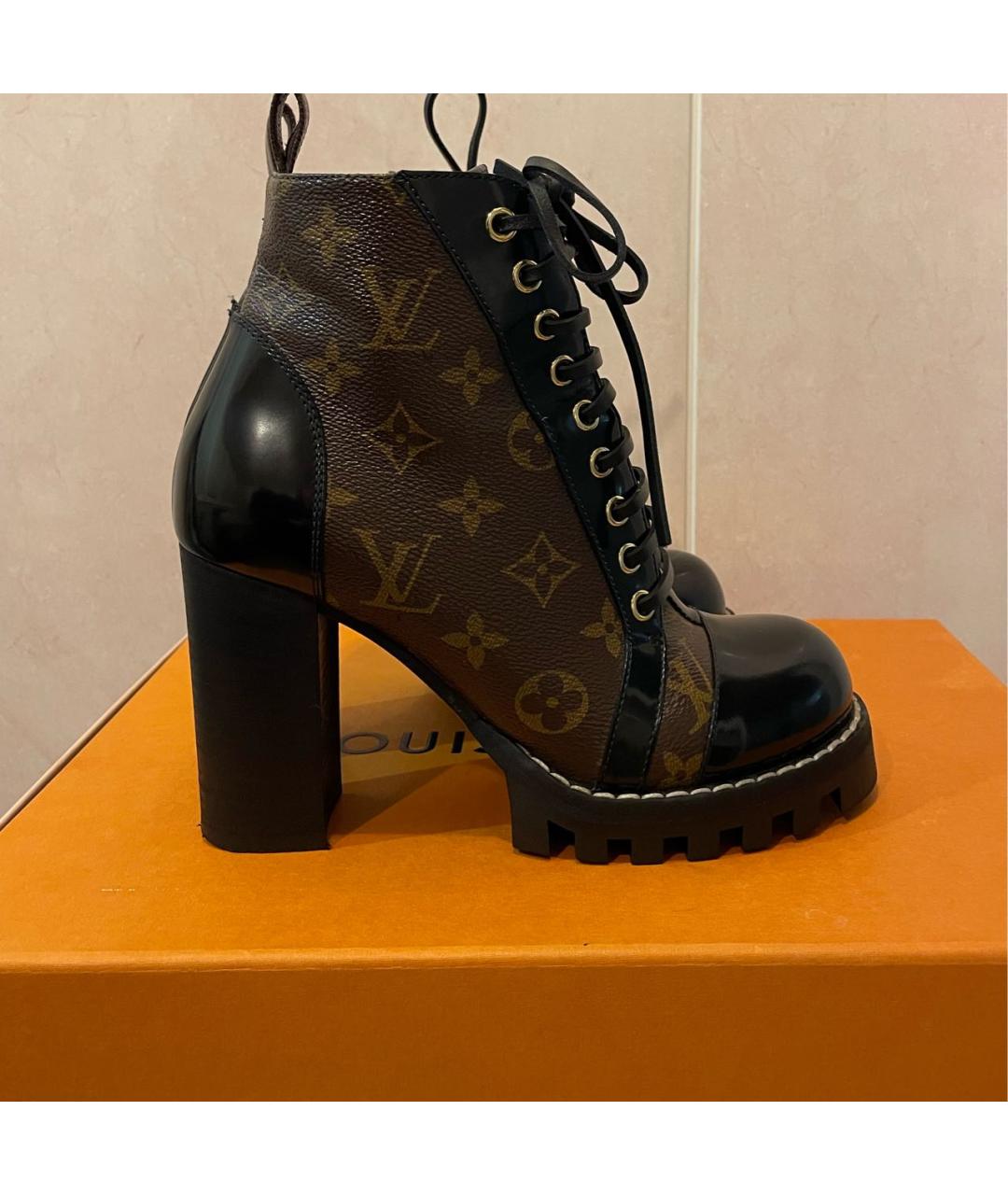LOUIS VUITTON Коричневые кожаные ботинки, фото 8