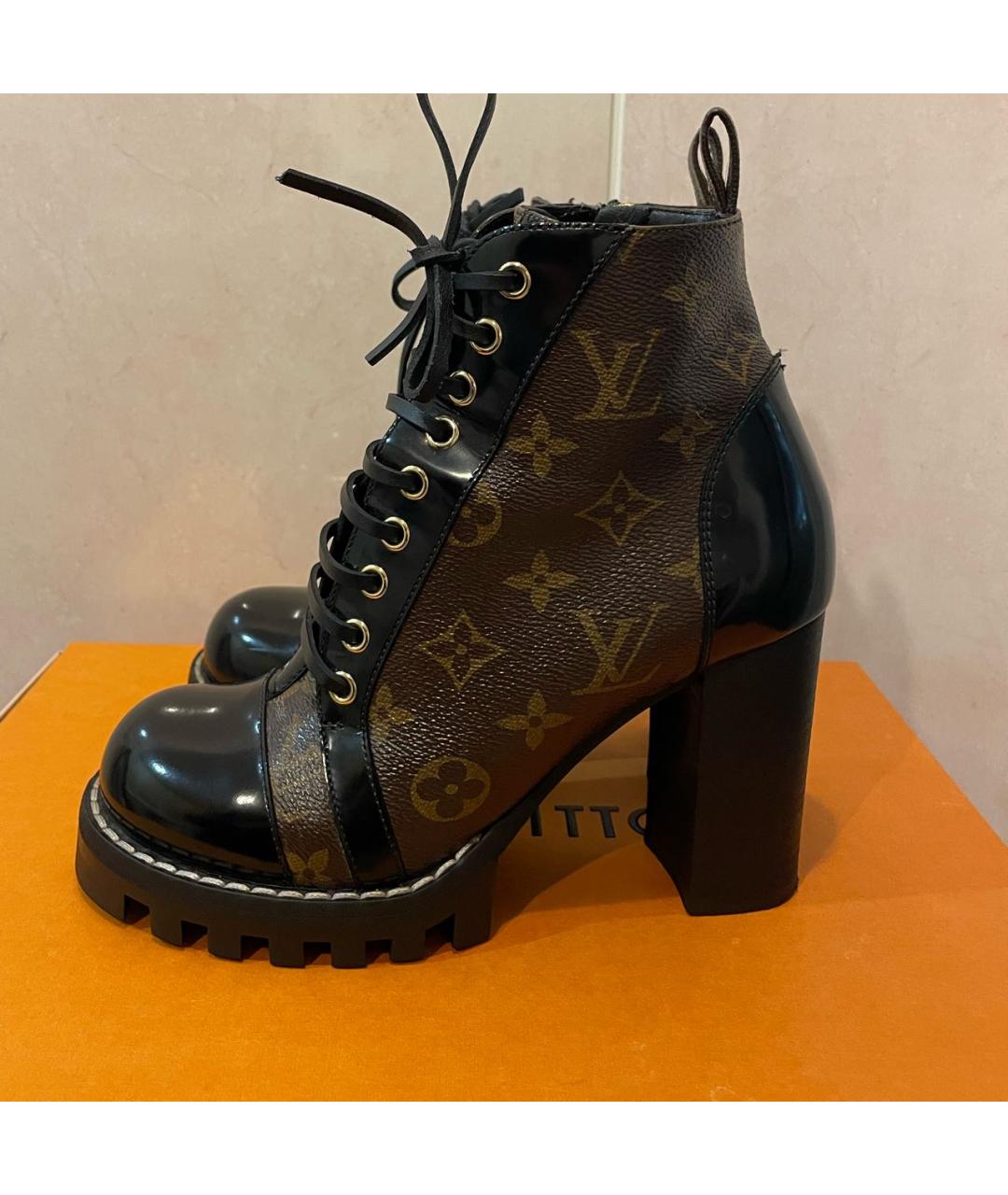 LOUIS VUITTON Коричневые кожаные ботинки, фото 6