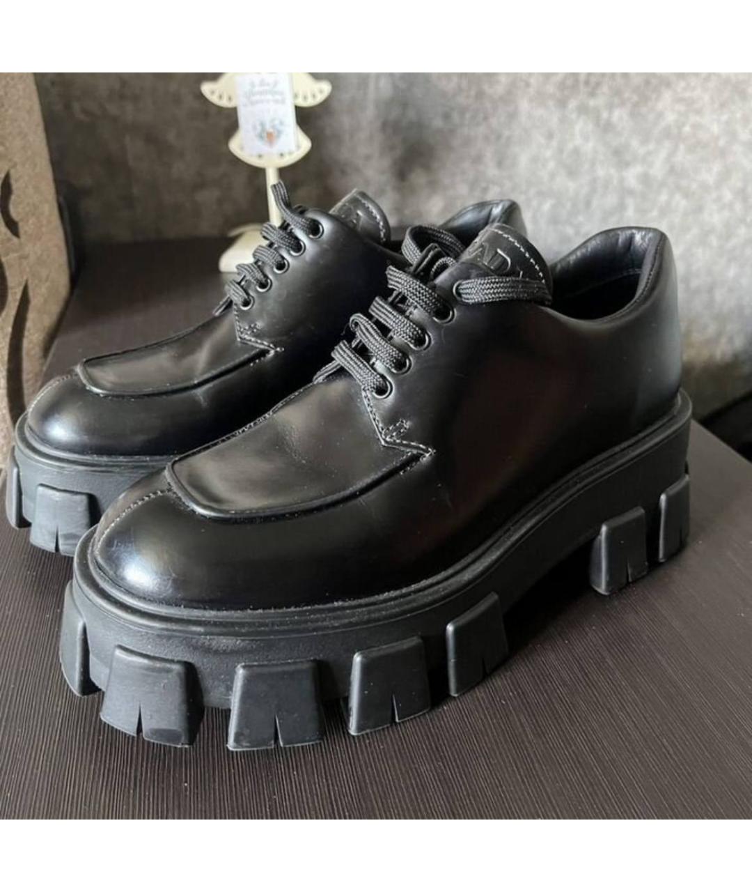 PRADA Черные кожаные брогги и оксфорды, фото 6