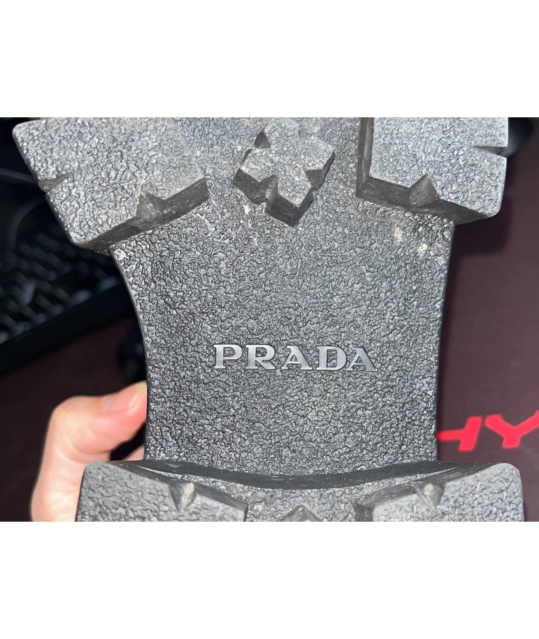 PRADA Черные кожаные брогги и оксфорды, фото 5
