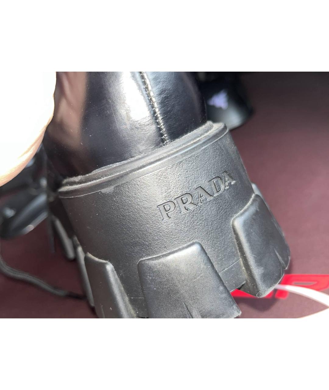 PRADA Черные кожаные брогги и оксфорды, фото 4