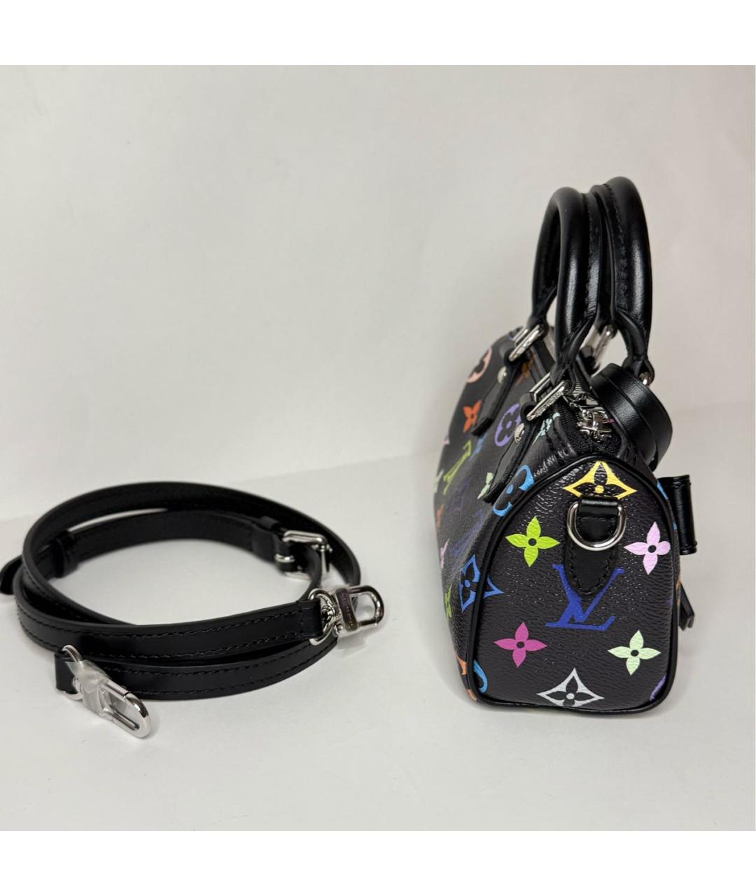 LOUIS VUITTON Черная кожаная сумка с короткими ручками, фото 4