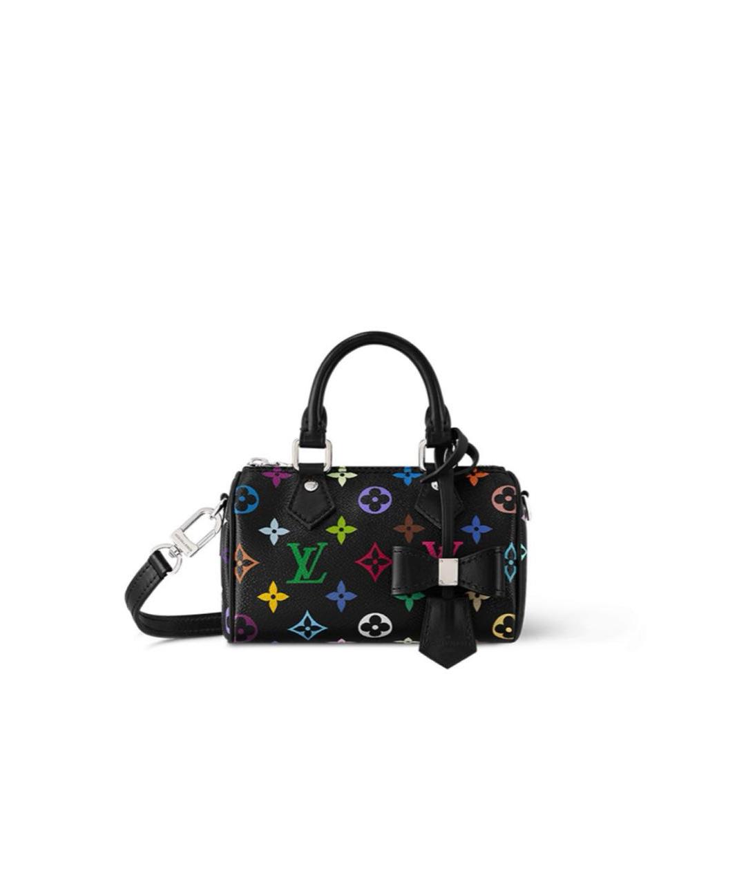 LOUIS VUITTON Черная кожаная сумка с короткими ручками, фото 8
