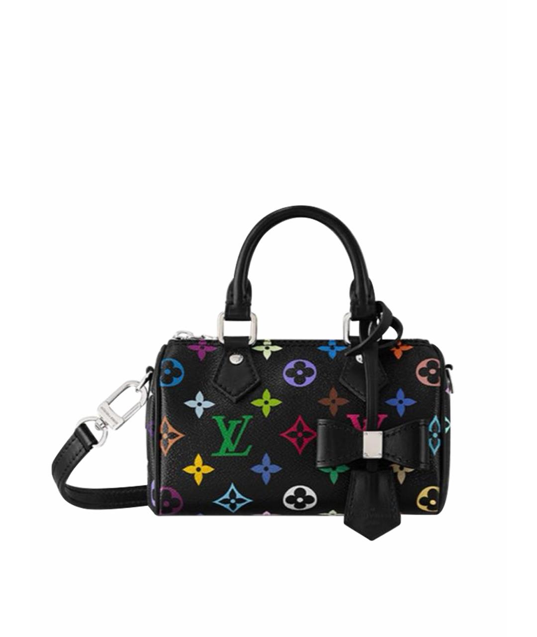 LOUIS VUITTON Черная кожаная сумка с короткими ручками, фото 1