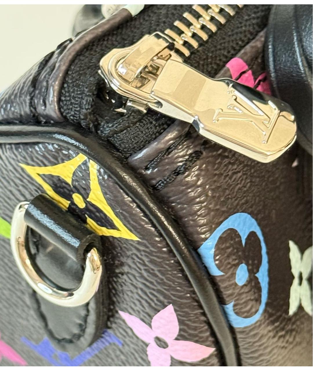 LOUIS VUITTON Черная кожаная сумка с короткими ручками, фото 5