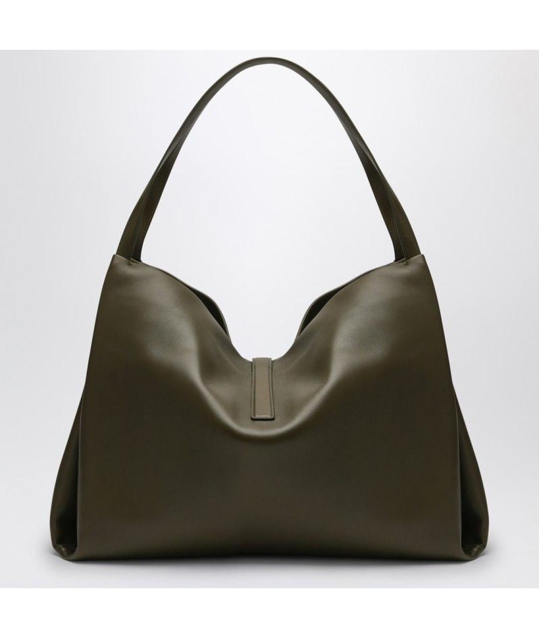 FERRAGAMO Хаки кожаная сумка тоут, фото 2