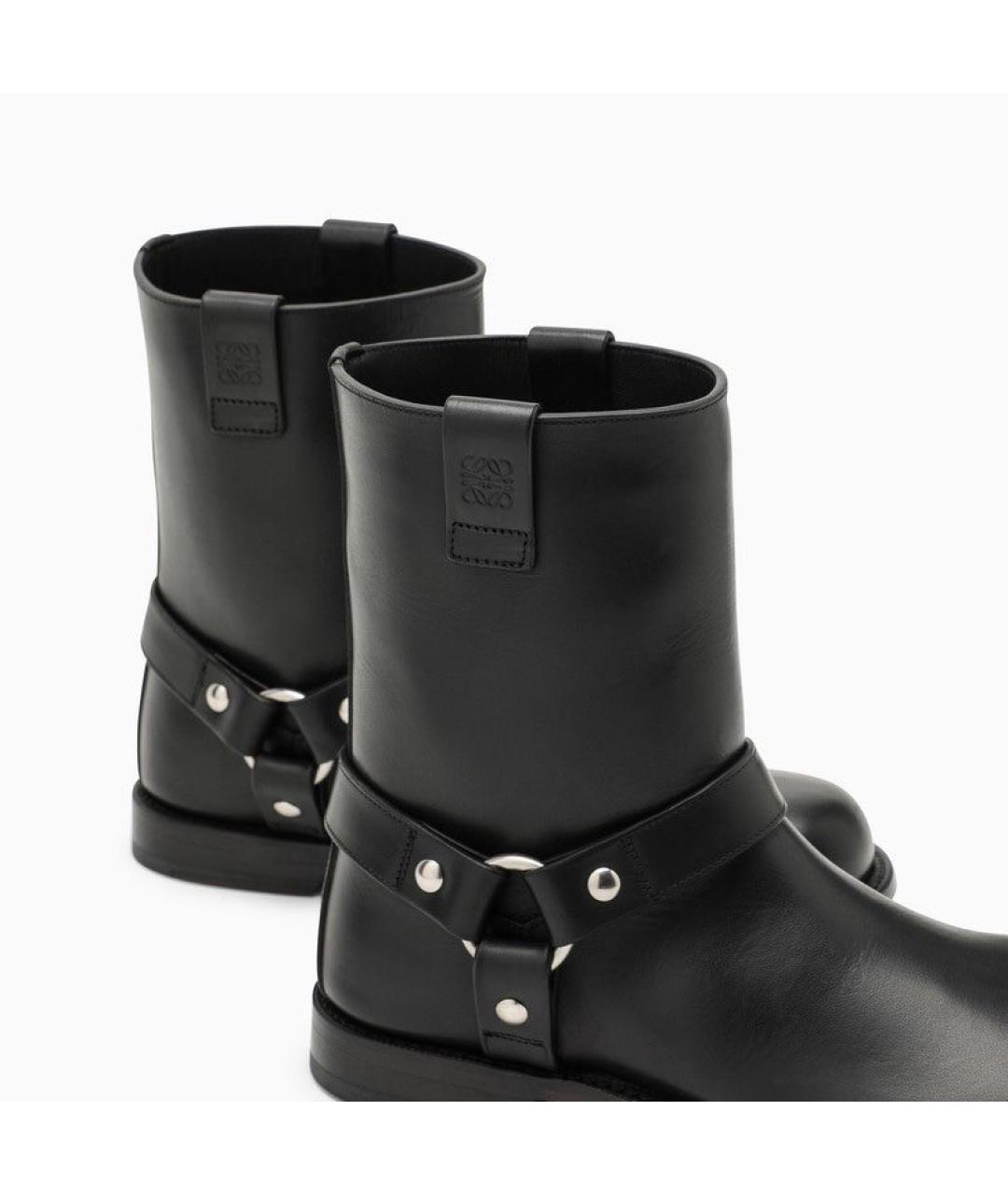 LOEWE Черные кожаные полусапоги, фото 5