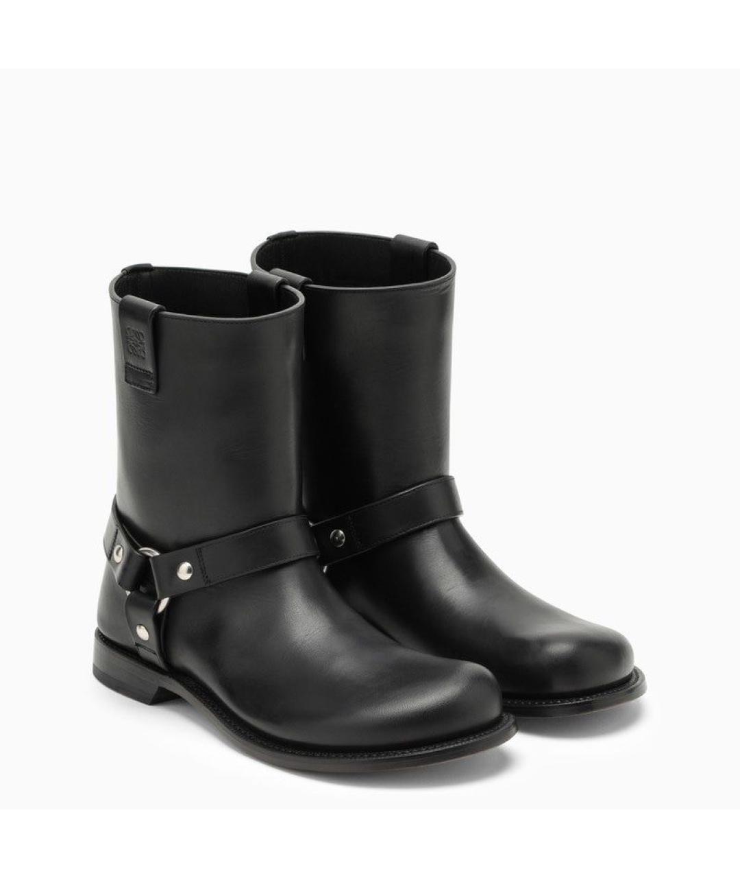 LOEWE Черные кожаные полусапоги, фото 2
