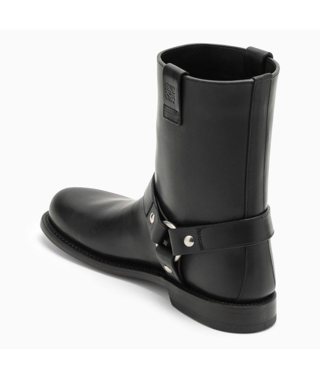 LOEWE Черные кожаные полусапоги, фото 4