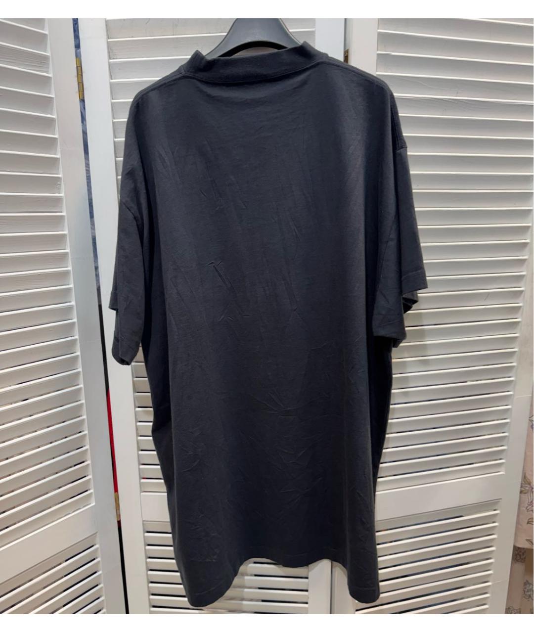 BALENCIAGA Черная хлопковая футболка, фото 2