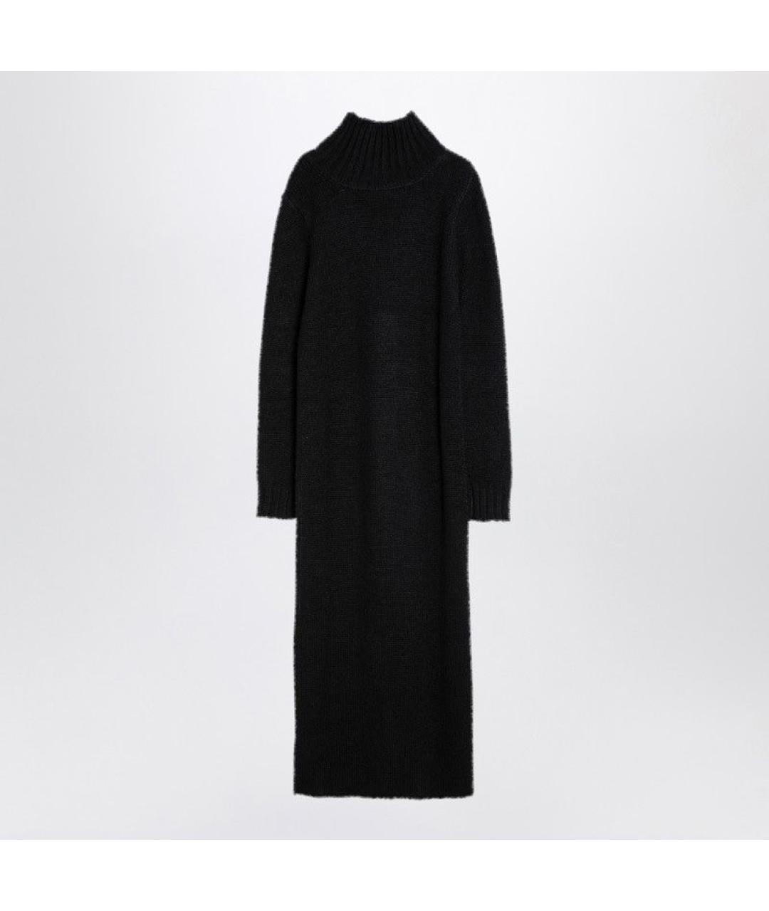 JIL SANDER Черное шерстяное повседневное платье, фото 2