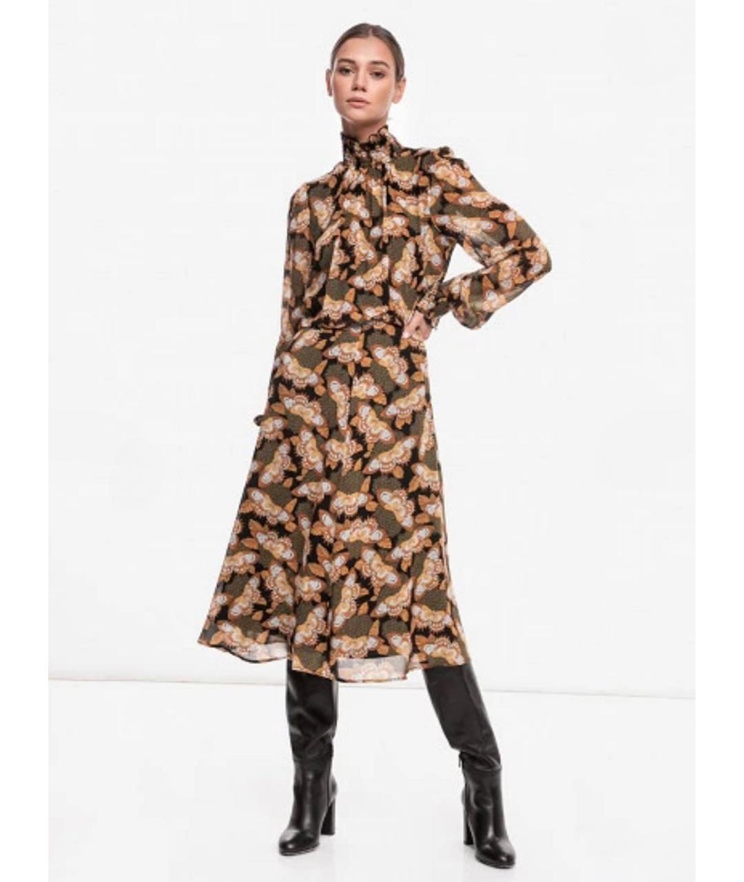 MAX MARA Коричневое вискозное повседневное платье, фото 7