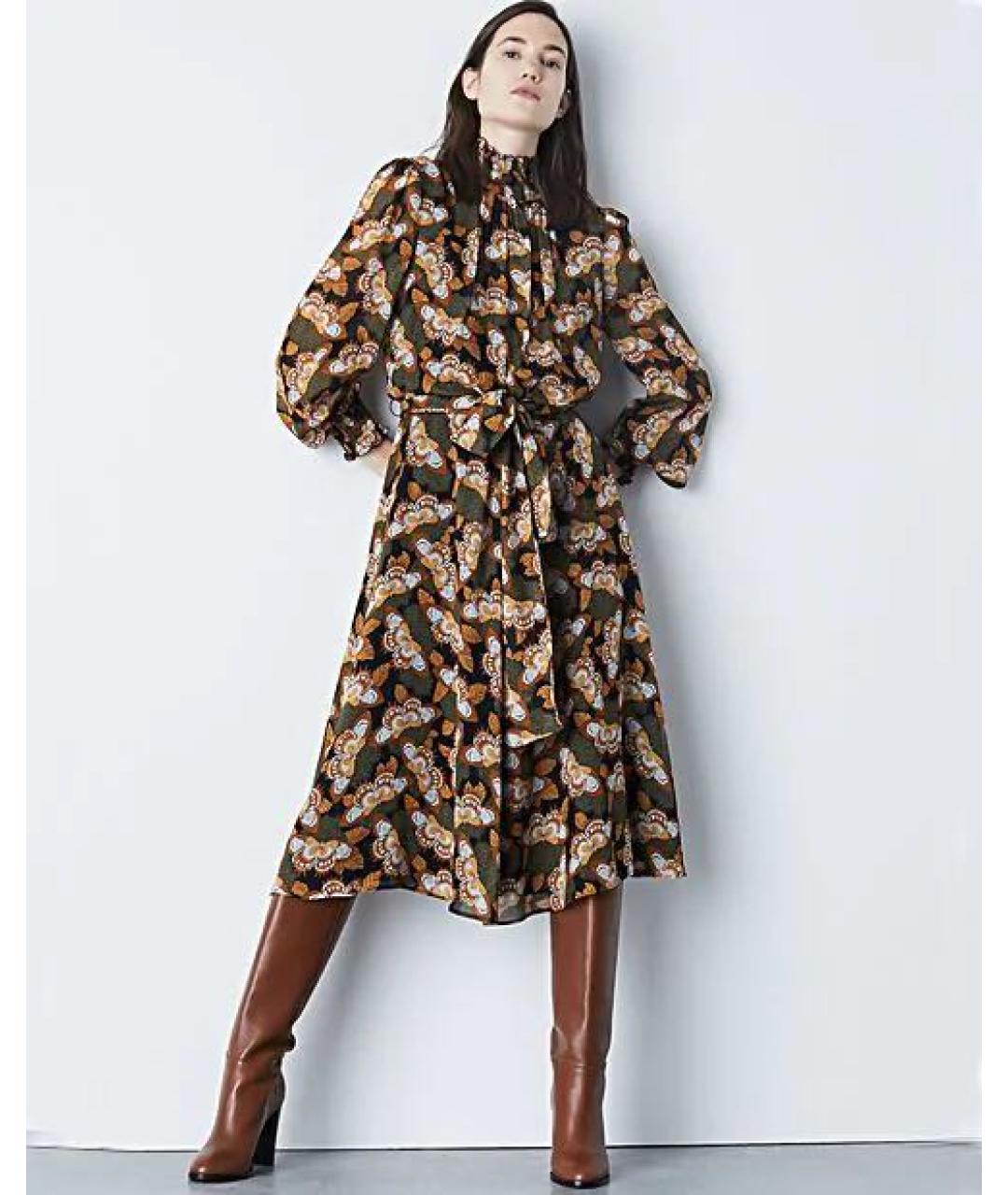 MAX MARA Коричневое вискозное повседневное платье, фото 6
