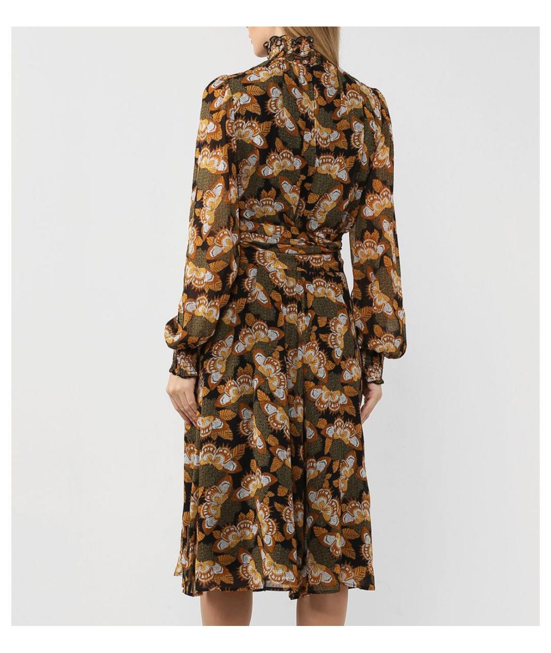 MAX MARA Коричневое вискозное повседневное платье, фото 2