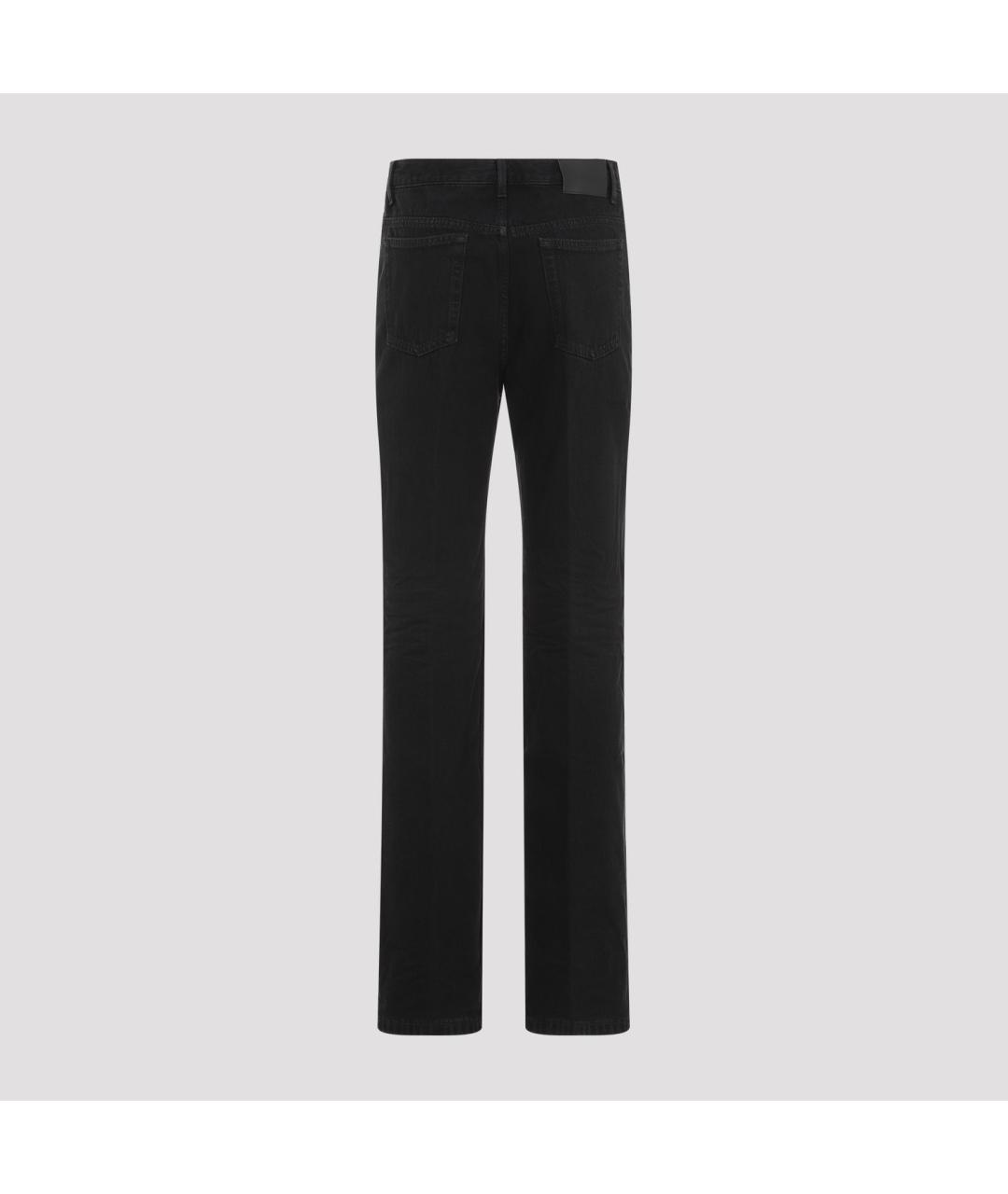SAINT LAURENT Черные хлопковые прямые джинсы, фото 3