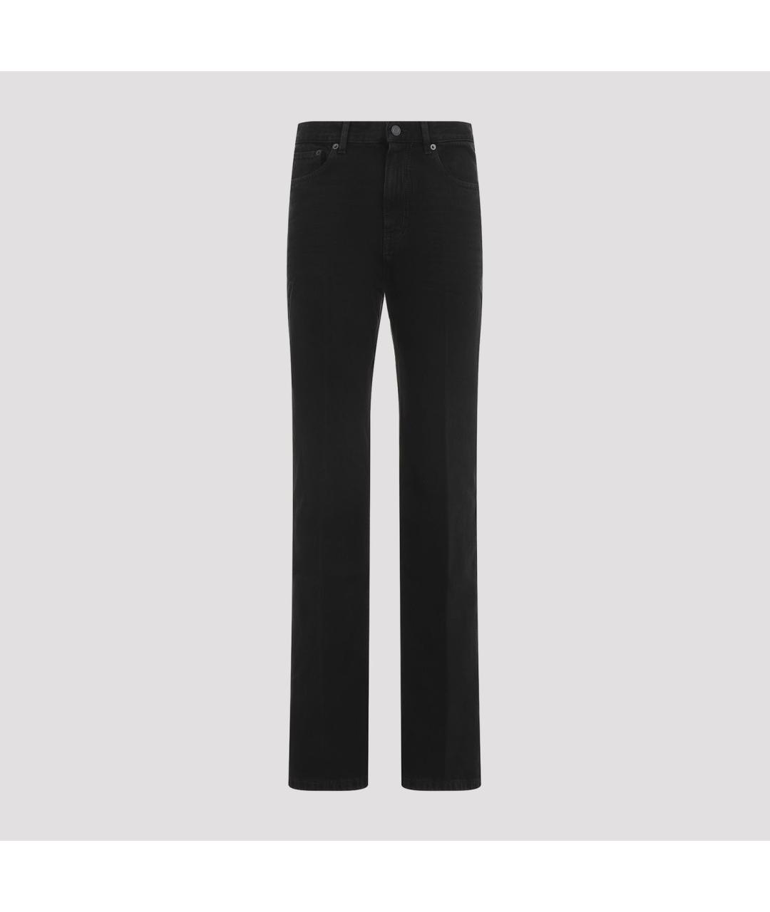 SAINT LAURENT Черные хлопковые прямые джинсы, фото 2