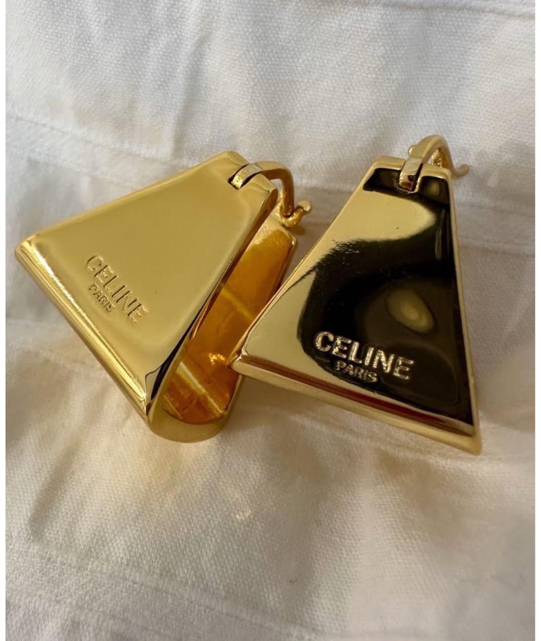 CELINE Золотые латунные серьги, фото 5