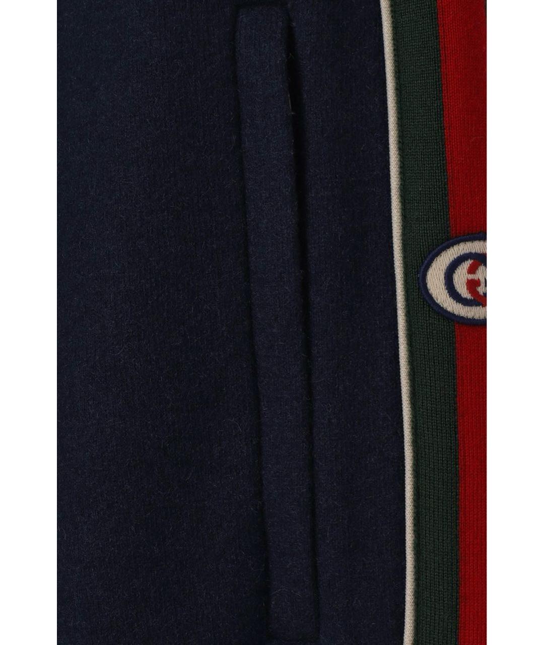 GUCCI Синие кашемировые повседневные брюки, фото 4