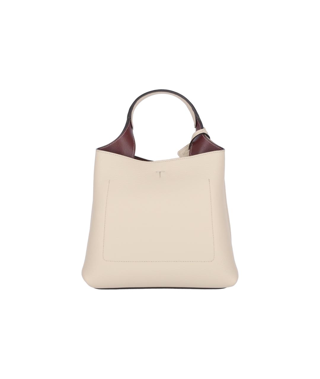 TOD'S Бежевая кожаная сумка тоут, фото 3