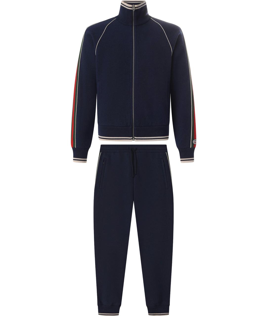 GUCCI Синий кашемировый спортивный костюм, фото 1