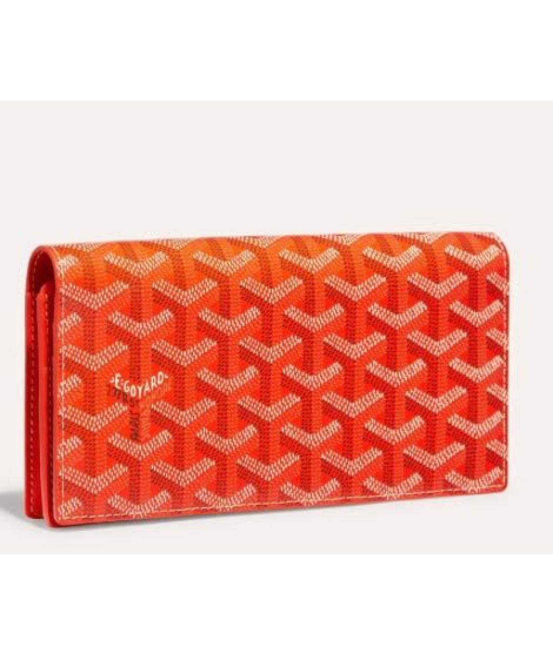 GOYARD Оранжевый кожаный кошелек, фото 6