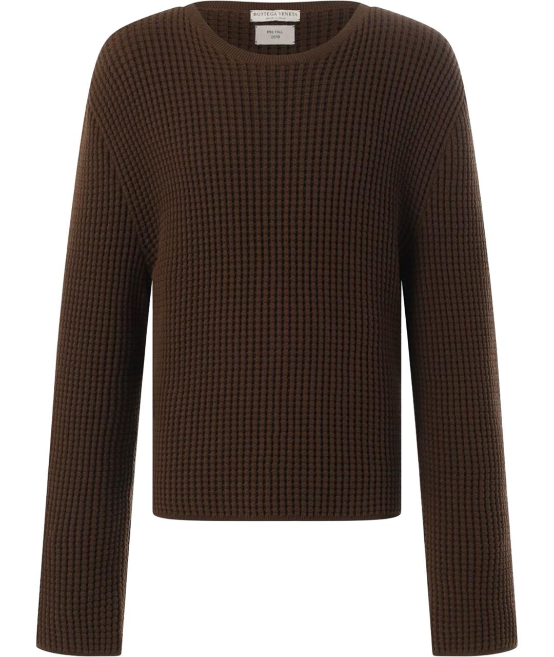 BOTTEGA VENETA Коричневый хлопковый джемпер / свитер, фото 1